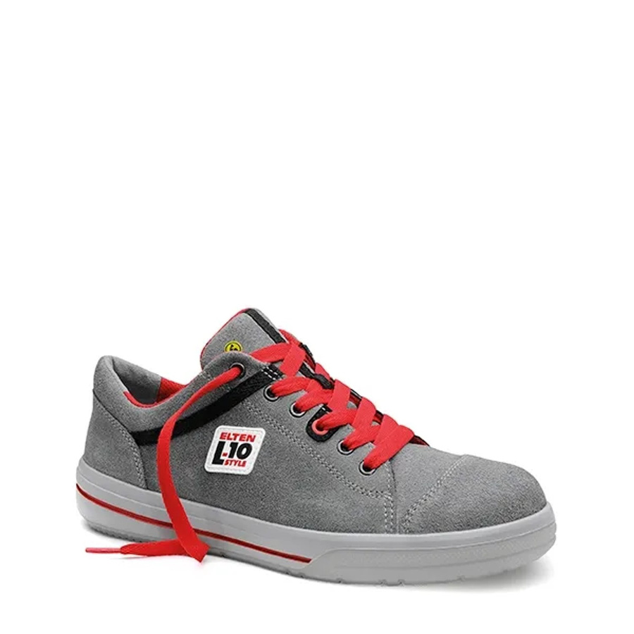 Elten Sicherheitshalbschuh Vintage Low ESD S3 aus Rindleder in Grau/Rot, Größe 39 - Bild 2