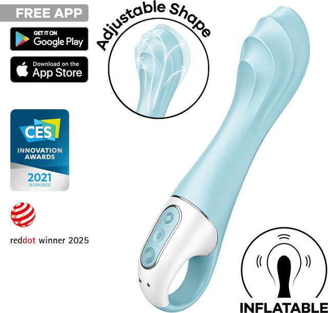 Satisfyer Air Pump Vibrator 5 Connect App in Weiß und Blau, Länge: 20 cm - Bild 1