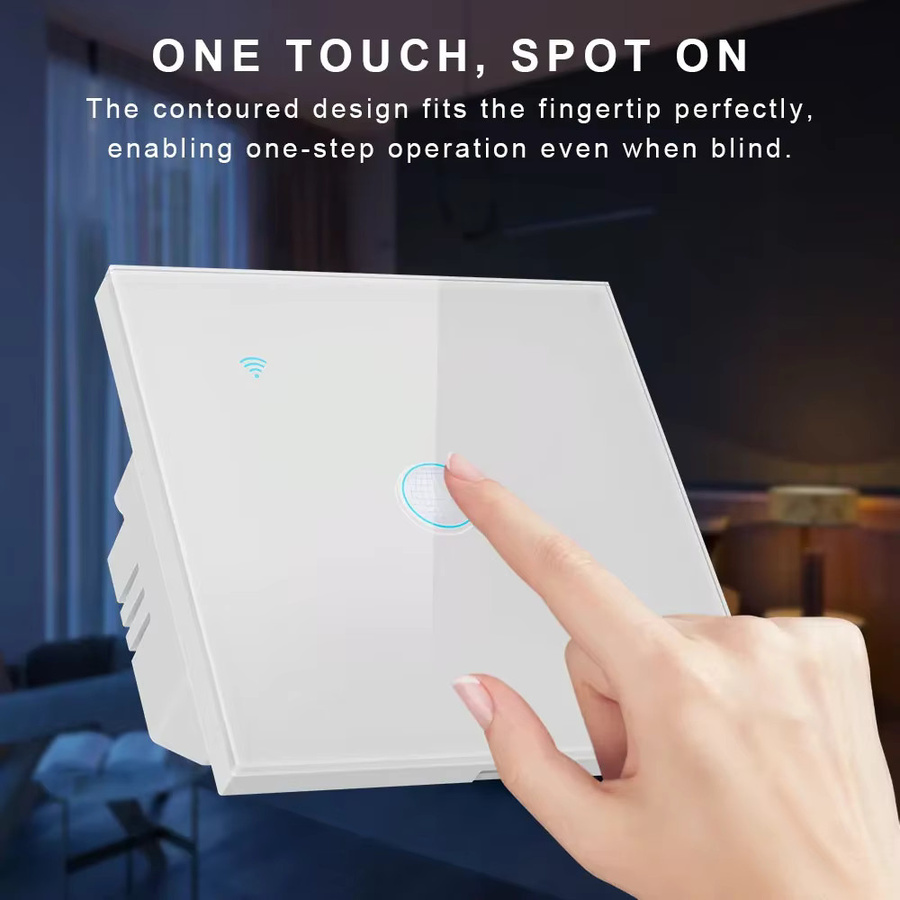 Chevolink Tuya Smart Touch Wandschalter mit LED-Hintergrundbeleuchtung und Lichtsensor, Weiß, kompatibel mit Alexa und Smart Life - Bild 2