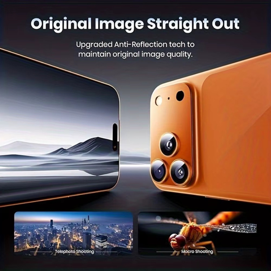 NNBILI Kameraobjektivschutz für iPhone 17 Pro und iPhone 17 Pro Max, 2 Stück, Orange - Bild 6