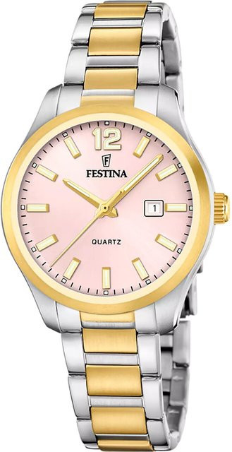 Festina Damenuhr, Quarz, Edelstahl, Pink, 34 mm, 5 ATM - Bild 1