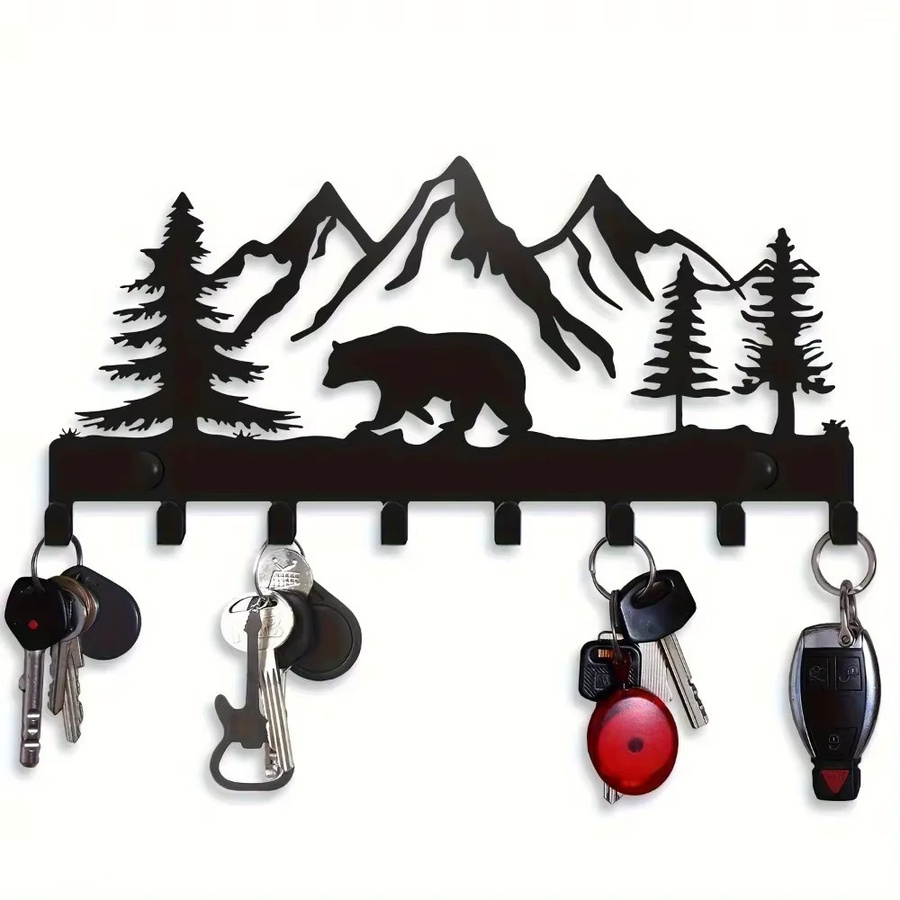 CIFBUY Bärenförmiger Wandgarderobenhalter aus Metall zur Wandmontage als Organizer für Mäntel und Hüte - Bild 5