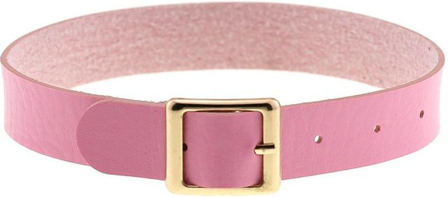 Diezi Choker Halskette, Leder, Rosa, Herz Anhänger, Unisex - Bild 1