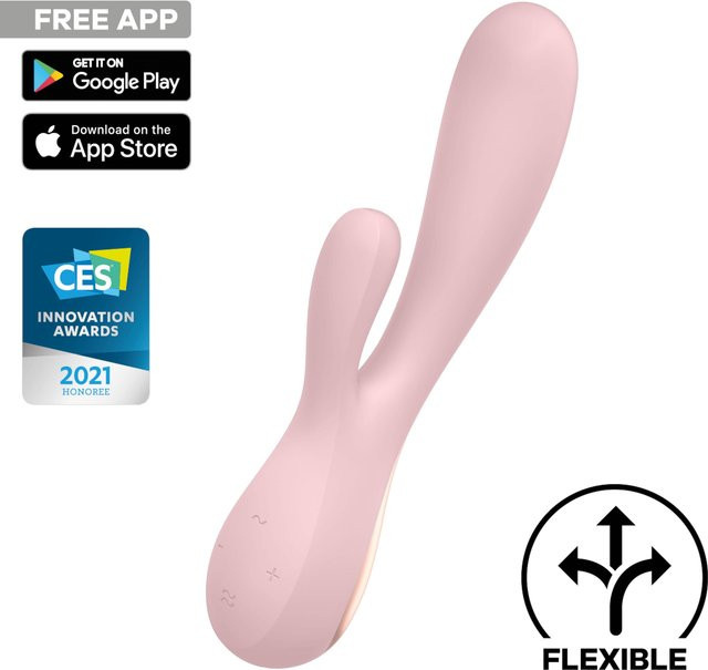 Satisfyer Mono Flex Connect App Vibrationsmassage in Pink, Länge: 20,5 cm - Bild 1