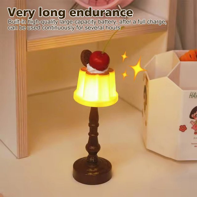 Ligghig Kawaii Pudding LED Nachtlicht in Gelb und Braun, batteriebetriebene Schreibtischlampe für Kinderzimmer und Schlafzimmer - Bild 1