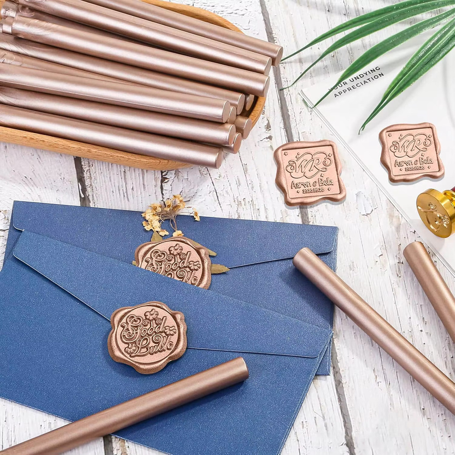 20 Stück Siegelwachsstifte in Gold für Hochzeitseinladungen und Briefe - Bild 3