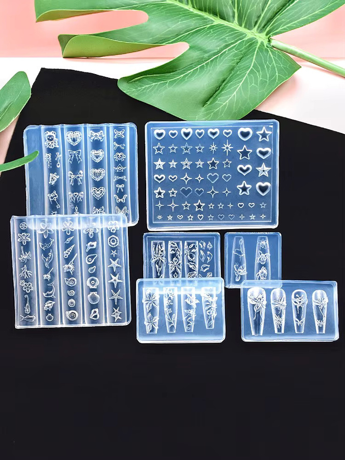 SNASAN Silikonform für Nail Art, Stern Herz Muschel Blumen - Bild 4