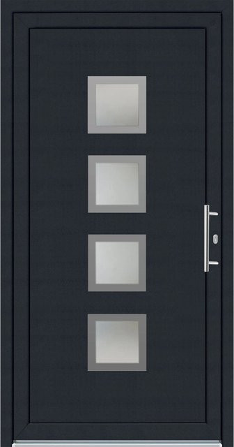 Panto Kunststoff-Haustür K025 mit Glaseinsatz in Weiß-Anthrazit, B: 100 cm, H: 200 cm, DIN Rechts - Bild 1