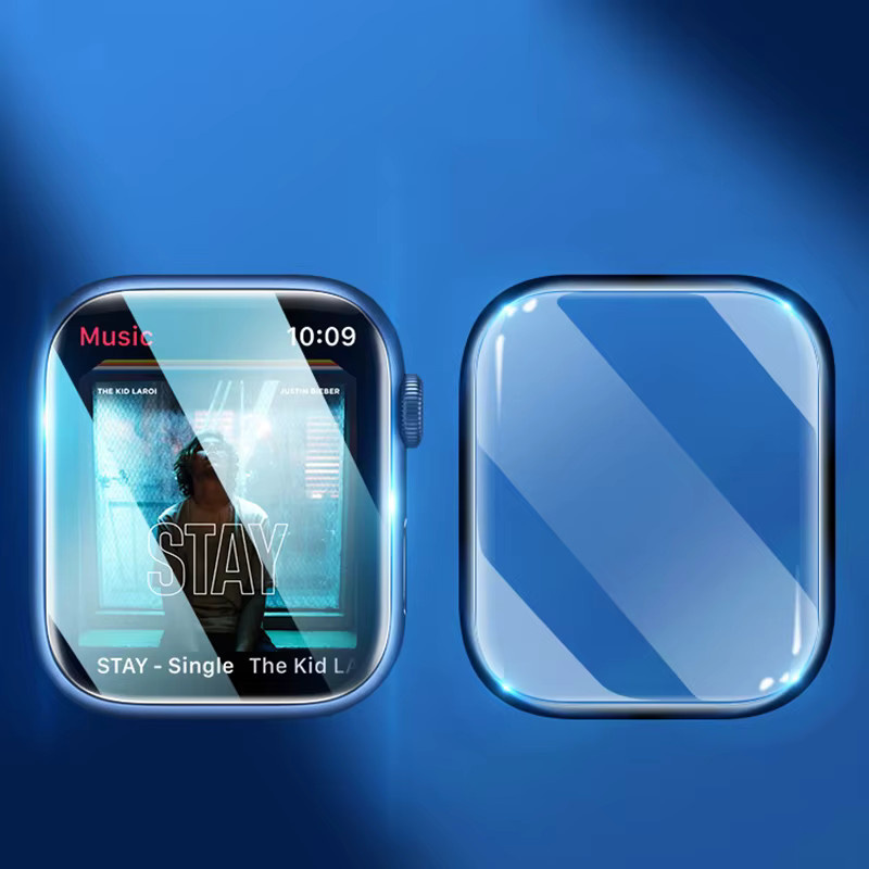 9D HD Weichglas Displayschutzfolie für Apple Watch Serie 9 8 7 6 5 4 3 SE, transparent - Bild 2