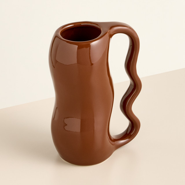Keramik Vase BLUME2000 Braun für den Tisch, Höhe: 18,7 cm, Breite: 13,0 cm, Tiefe: 9,0 cm - Bild 1