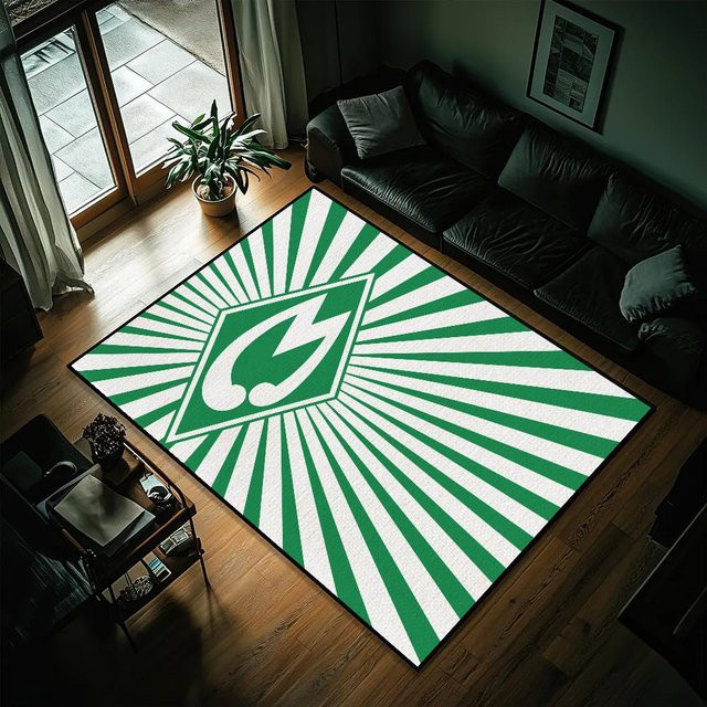 Karpetti Fußmatte mit W-Werder B-Bremen Logo, grün, rutschfest und waschbar, B/T: 40 x 120 cm - Bild 1