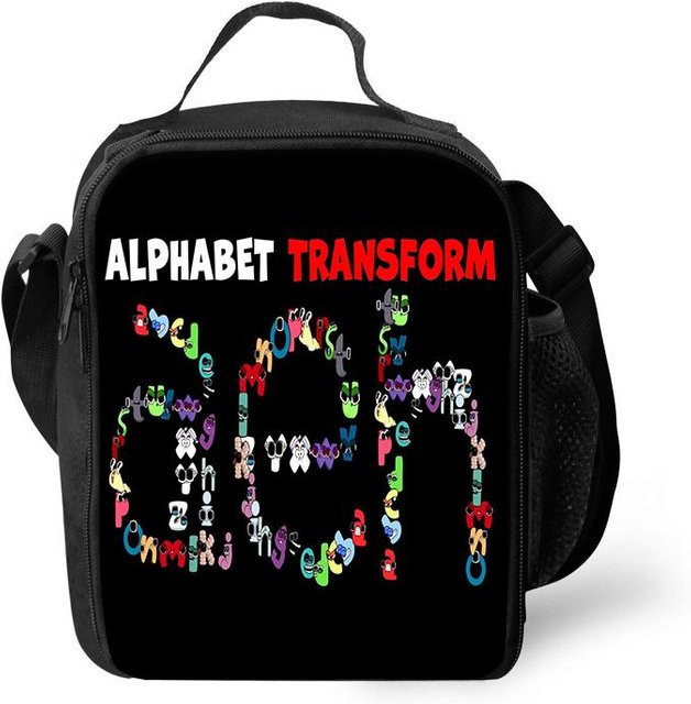 Isolierte Lunchtasche Alphabet Lore von Fancy Style Studio in Schwarz, auslaufsichere Thermotasche für deine Lebensmittel - Bild 1