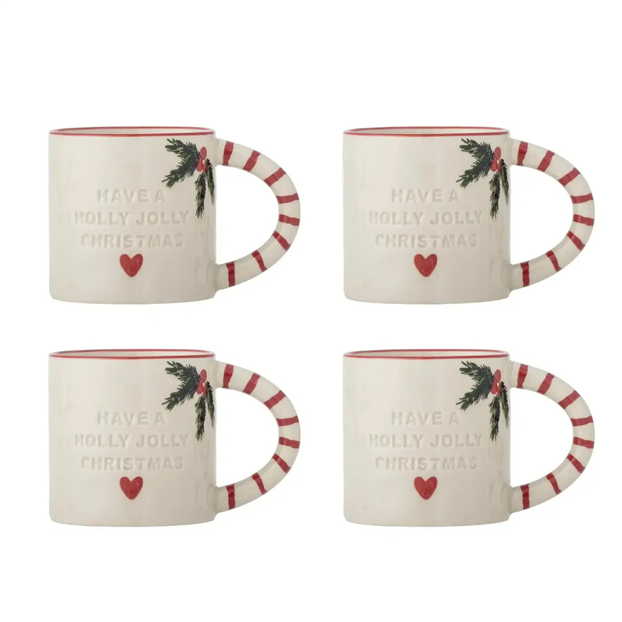 Bloomingville Jovida Becher aus Steinzeug in Beige, 4 Stück - Bild 1