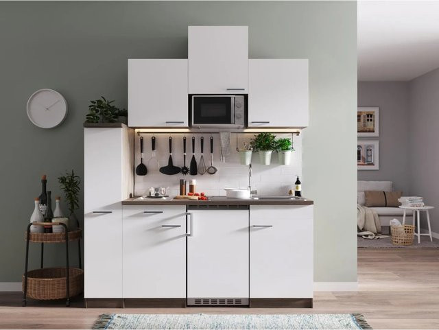 Respekta Singleküche Oliver in Weiß mit E-Geräten, Breite: 180 cm, Höhe: 145,8 cm, Tiefe: 60 cm - Bild 1