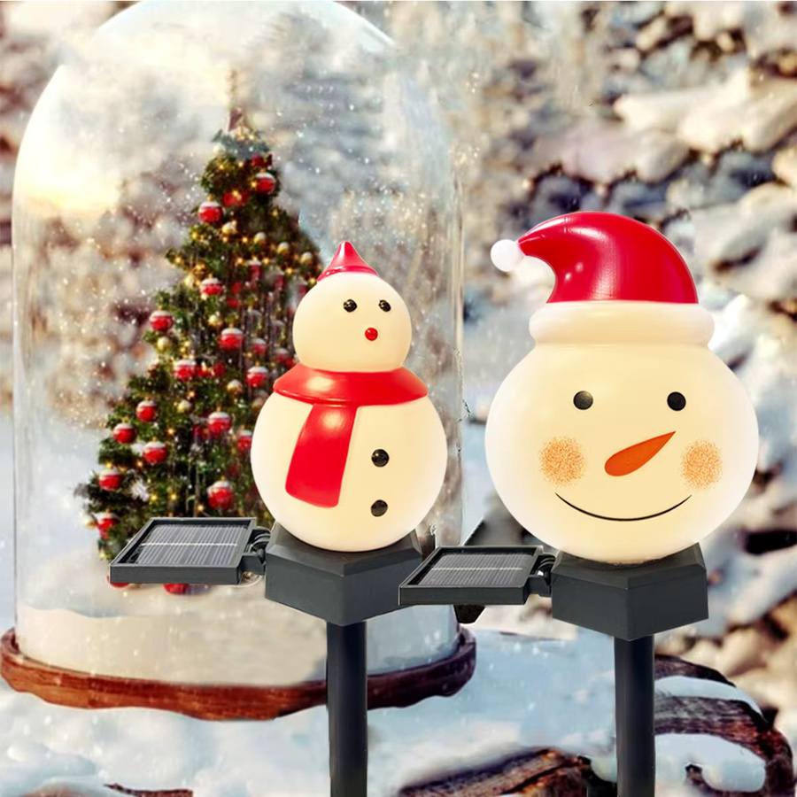 Peach Forest Solar Gartenstecker Weihnachten Santa Claus und Schneemann Wasserdicht für Außenbereich, Mehrfarbig - Bild 2