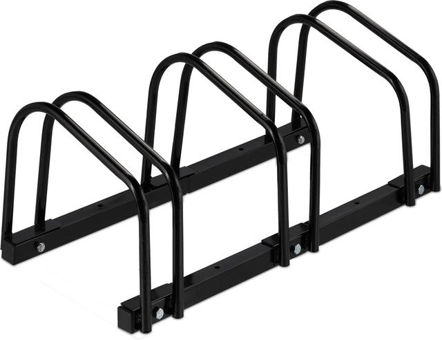 Relaxdays Fahrradständer aus Stahl in Schwarz für 3 Fahrräder, H x B x T: 67,5 x 33 x 27 cm - Bild 1