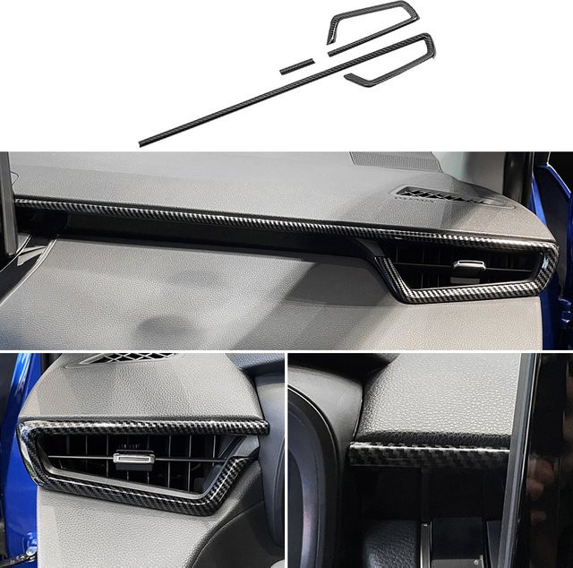 Chelumei Carbon Zierleisten für Toyota Corolla Cross XG10 Hybrid 2021-2023, ABS Innenraum-Trim Streifen in Schwarz - Bild 1