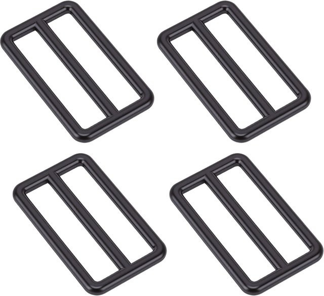10 Stück Schiebeschnallen von TOMTOP JMS als rechteckige Gurtbandschieber und Riemenversteller aus Metall in Grau, B: 4,5 cm, H: 2,5 cm - Bild 1