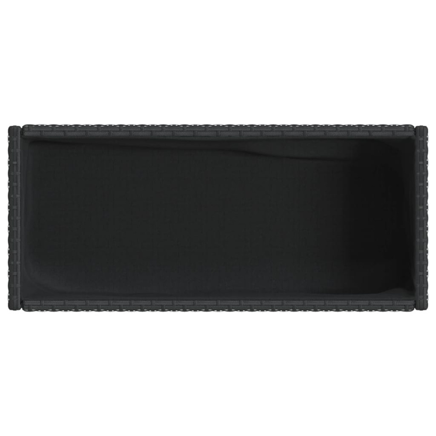 vidaXL Pflanzkübel mit Ablage aus PE-Rattan und pulverbeschichtetem Stahl in Schwarz, B/T/H: 70 x 70 x 70 cm - Bild 6