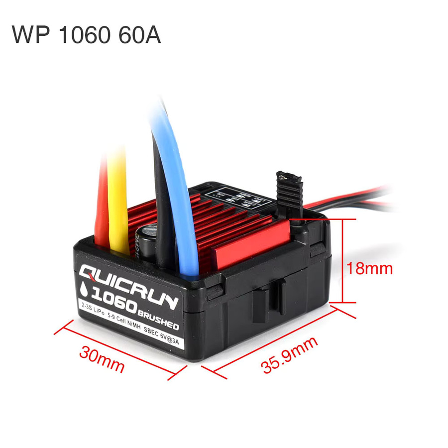 HOBBYWING QuicRun WP 1060 60A ESC, Wasserdichter elektronischer Geschwindigkeitsregler - Bild 2