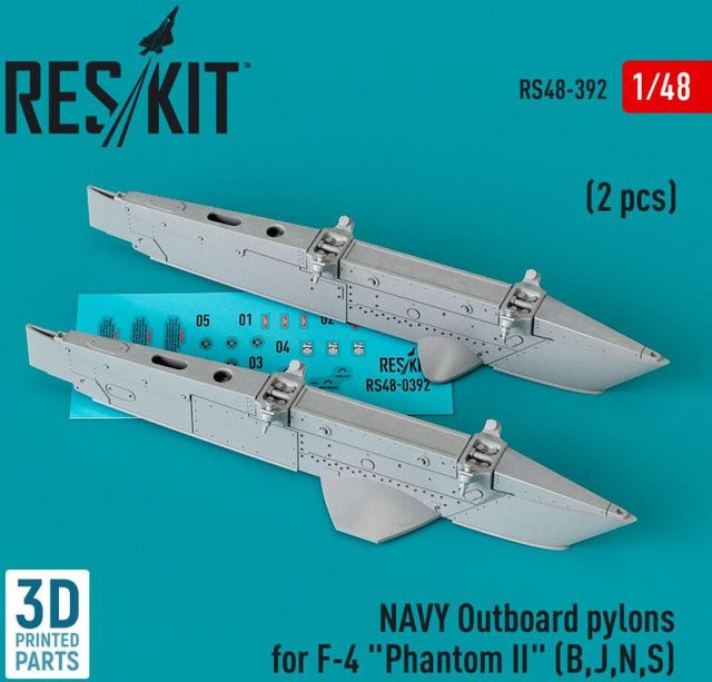 ResKit Models Navy Outboard pylons for F-4 Phantom II, 2-teiliges Set, 3D Printed - Bild 1