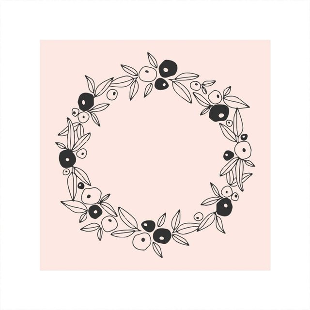 May&Berry Stempel Beerenkranz in Nude und Rosa aus Holz, B/B: 45 x 45 mm - Bild 1