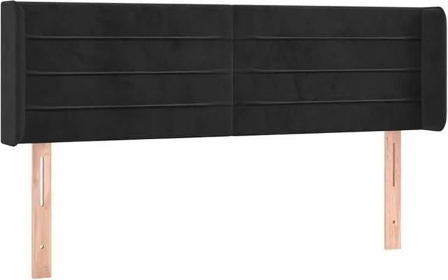 vidaXL LED Kopfteil in Schwarz aus Samt mit integrierter Beleuchtung und USB-Anschluss, B/H: 147 x 88 cm - Bild 1