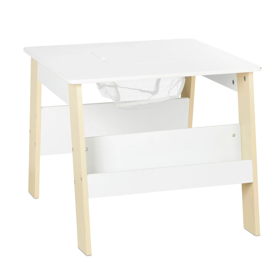 Relaxdays Kindersitzgruppe aus MDF in Weiß und Beige, dreiteilig mit Whiteboard, H x B x T: 69 x 51 x 55 cm - Bild 1