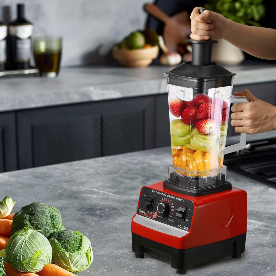 OWJHE 2-in-1 Standmixer mit 2000W für Smoothies, Eiscreme und Entsaften in Beige oder Rot - Bild 7
