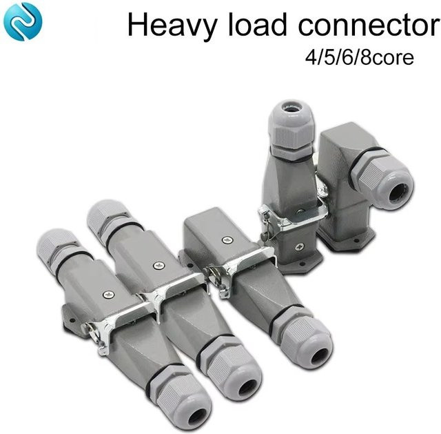 HDC-HA Rechteckiger Hochleistungssteckverbinder aus Zinklegierung, wasserdichter Luftfahrt-Industriestecker für 4, 5, 6 oder 8 Pin, 250V 10A/16A - Bild 1