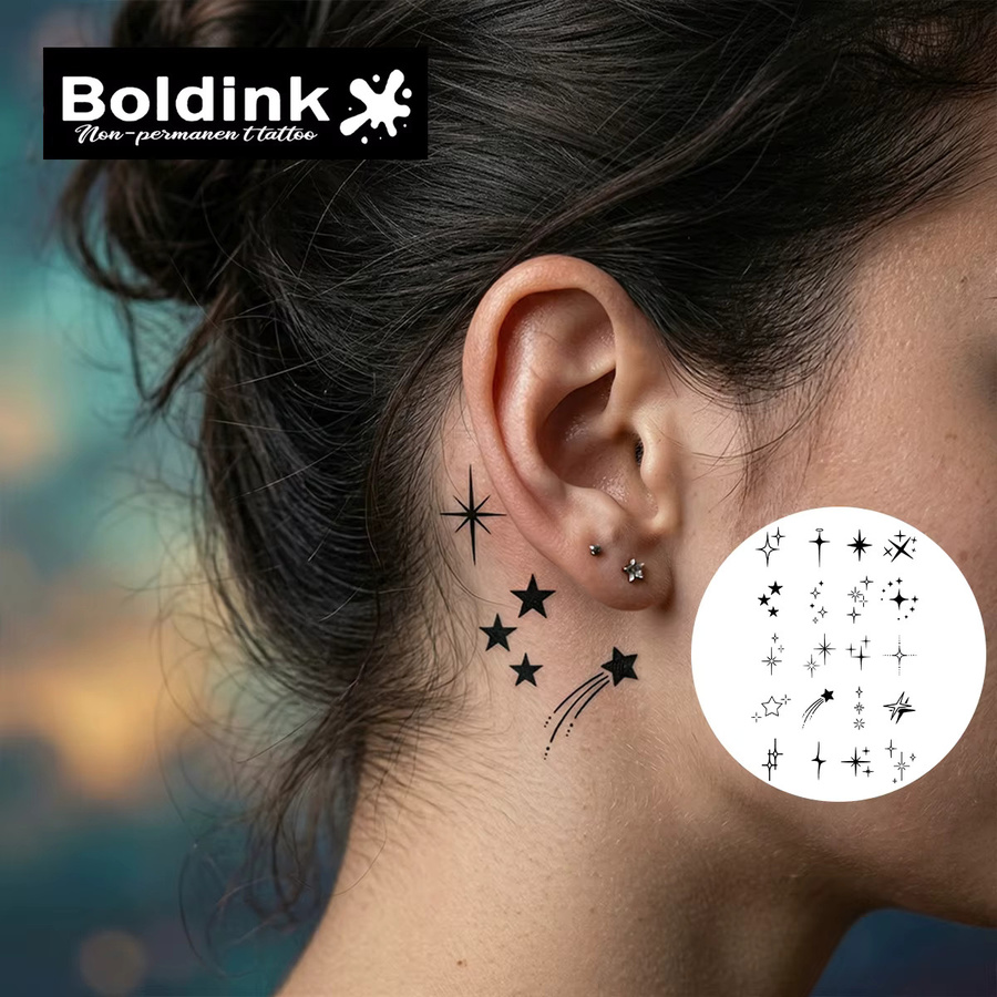 BOLDINK Starburst Theme Tattoo-Aufkleber, Unisex - Bild 2