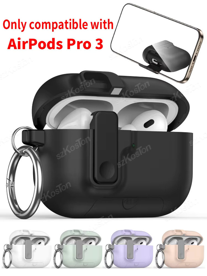 SZKOSTON Schutzhülle mit Telefonständer für AirPods Pro 3 (2025) in Grün mit automatischem Schnappverschluss - Bild 4