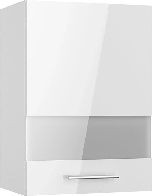 Optifit Küchen-Oberschrank Rurik mit Glassegment in Weiß, modern und glänzend, B/H/T: 50 x 70,4 x 34,9 cm - Bild 1