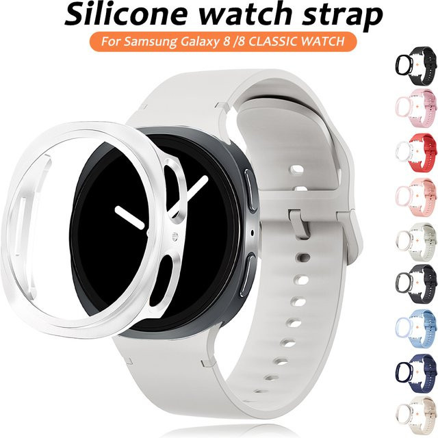 CAOWTAN Uhrenarmband Silikon, PC-Hülle, Samsung Galaxy Watch 8, Weiß, Unisex - Bild 1