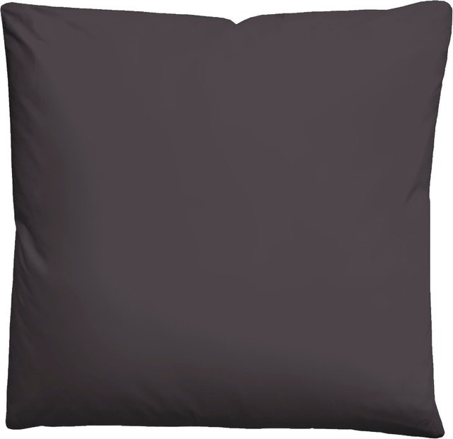 Biberna Bettwäsche Linon aus 100% Baumwolle, Anthrazit/Grau, atmungsaktiv und reversibel, Bezug 80x80 cm - Bild 1