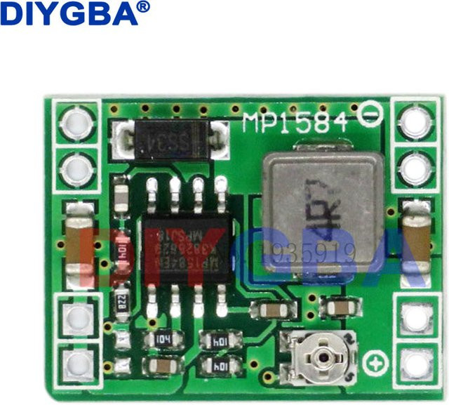 5 Stück MP1584EN DC-DC Step-Down Abwärtsmodul einstellbar, Farbe: Grün - Bild 1