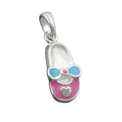 SIGO Anhänger Schuh, 925 Silber, rosa-hellblau, Kinder - Bild 1