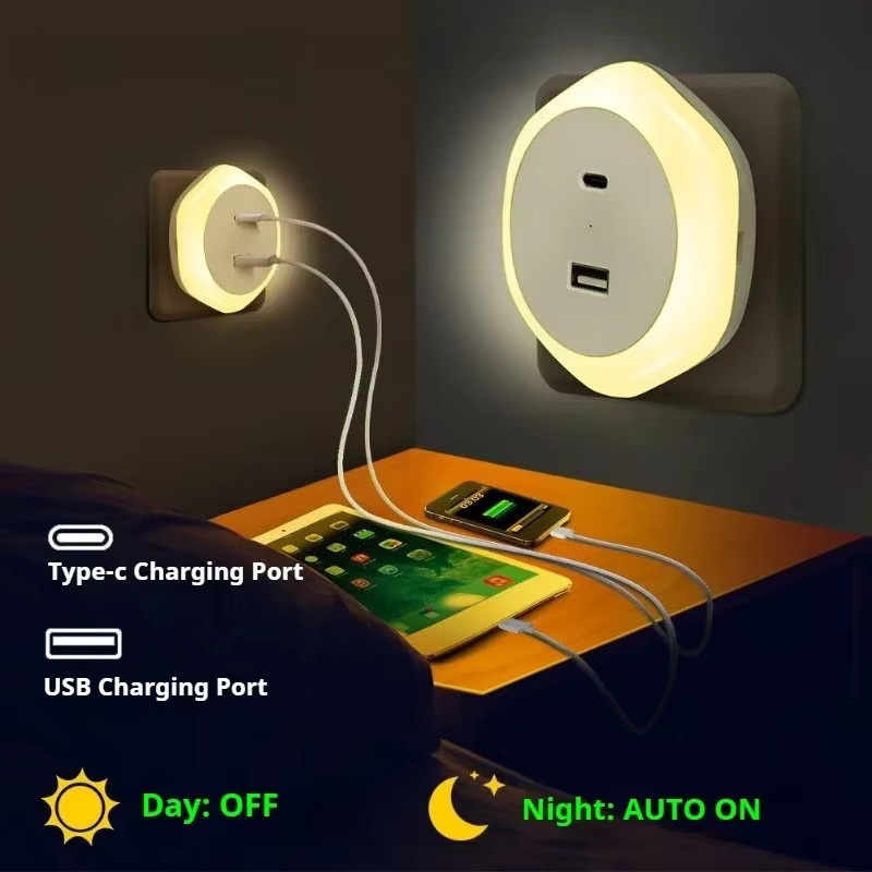 Lyfs LED Nachtlicht mit USB Typ-C Anschluss, dimmbar, Warmweiß, für Schlafzimmer, Flur und Treppen - Bild 3