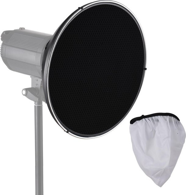 Andoer Beauty Dish Reflektor mit 60 Grad Wabenstruktur und Bowens Mount, 39 cm, Schwarz - Bild 1