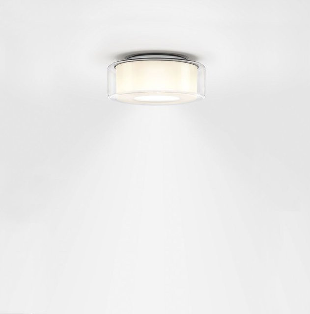 Serien Lighting Curling Ceiling S LED-Deckenleuchte mit transparentem Glasschirm und zylindrischem Reflektor in Chrom, dimmbar mit Dim2Warm (1800K - 3000K) - Bild 1