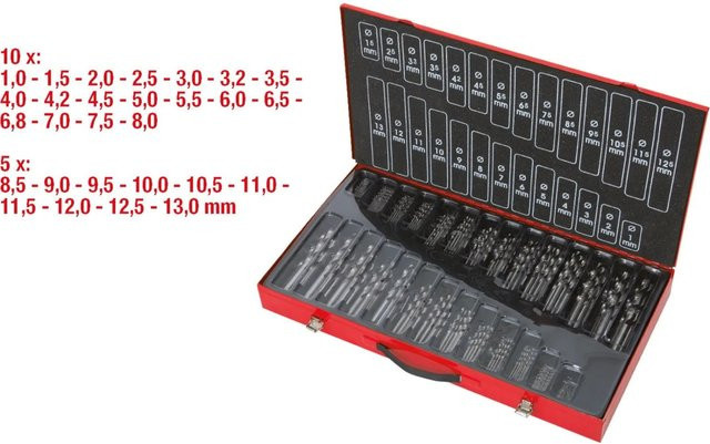 KS Tools HSS-G Metall-Spiralbohrer-Set 230-teilig, Durchmesser 1 mm bis 13 mm - Bild 2