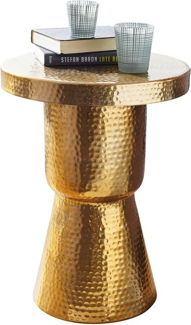 Wohnling Beistelltisch Gold Rund aus Metall B/T/H: 43 x 43 x 59 cm - Bild 1