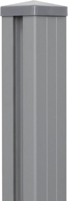 GroJa Lumino Aluminium Pfosten Silbergrau inkl. Kappe zum Aufdübeln oder Einbetonieren B/T/H: 7 x 7 x 300 cm - Bild 1