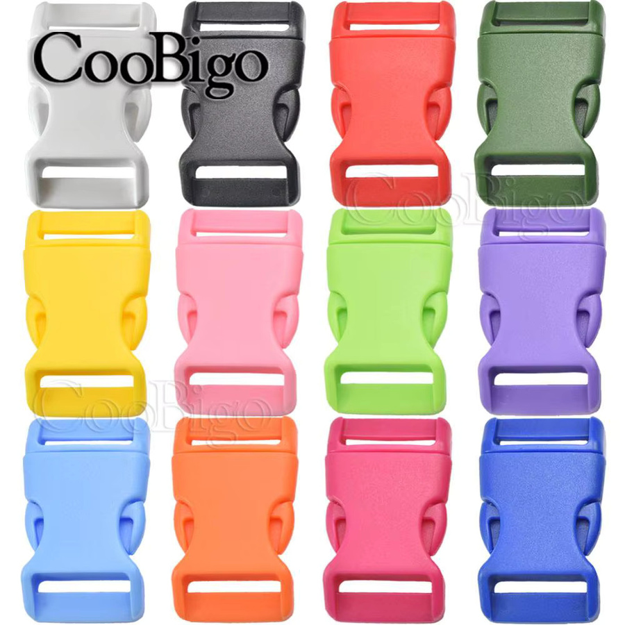 CooBigo Seitliche Entriegelungsschnallen für Paracord-Armbänder, Rucksackgurte und Hundehalsbänder, 25 mm, Bunt, 10 Stück - Bild 2