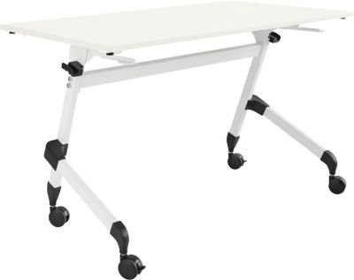 Schäfer Shop Select Klapptisch mit Rollen in Weiß, Rechteck mit Vierkantrohr, B: 120 cm, T: 60 cm, H: 72 cm - Bild 1