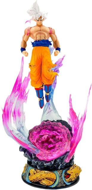 Fashnics Dragon Ball Anime Figur Son Goku Ultra Instinct Super Saiyan Statue aus PVC, Multicolor, Höhe: 25 cm - Bild 1