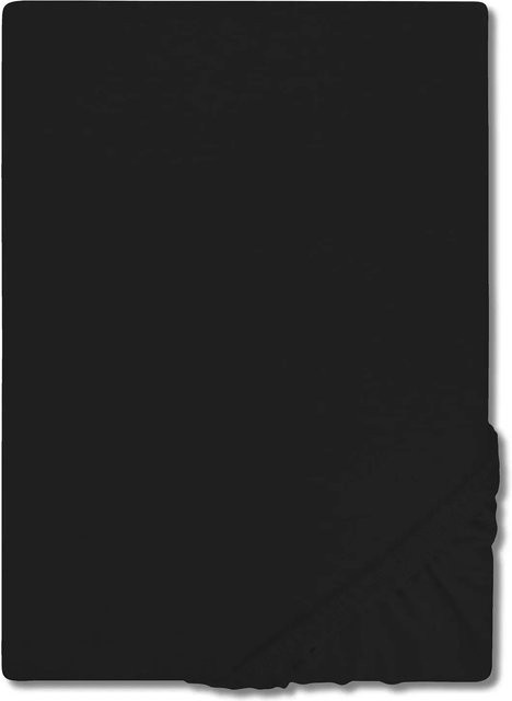 CloudComfort Spannbetttuch Basic aus Baumwolle Jersey in Schwarz, B/T: 180 x 200 cm - Bild 1