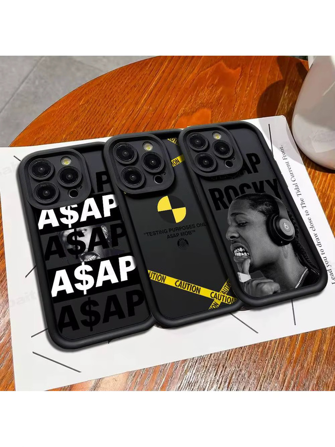 Stoßfeste Silikon Handyhülle Rapper A-Asap R-Rocky für Apple iPhone (Modelle: 17, 16, 15, 14, 13, 12, 11 Plus Pro Max) in Schwarz - Bild 5