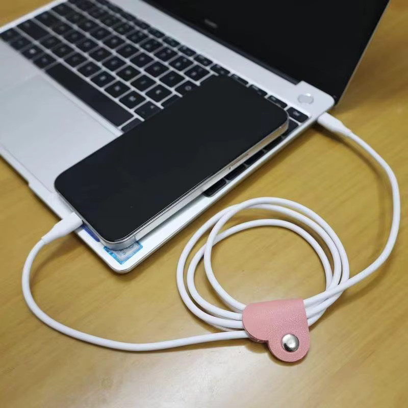 5er-Set Kabel-Organizer aus PU-Leder in Multicolor für Kopfhörer und Schreibtisch-Schubladen im Büro oder Zuhause - Bild 2
