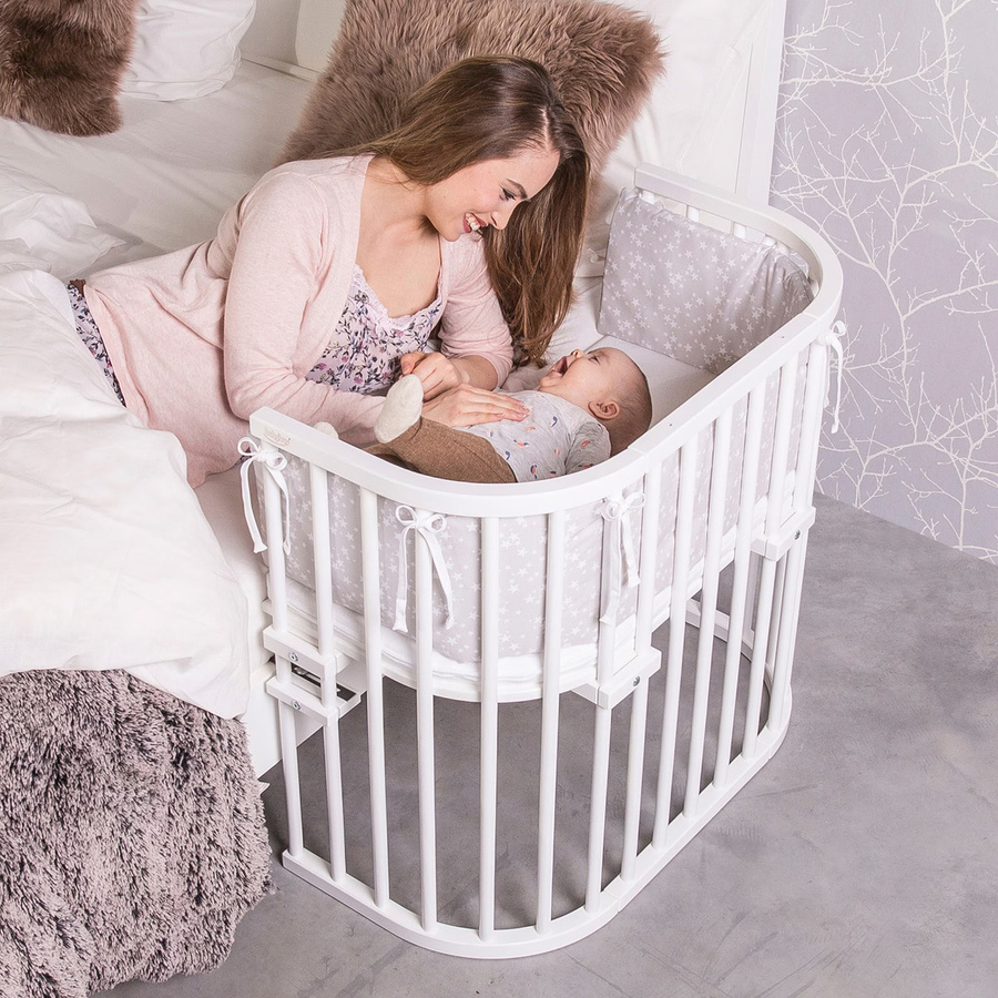 Babybay Beistellbett Original aus massiver Buche in Weiß, B/T: 81 x 43 cm - Bild 1